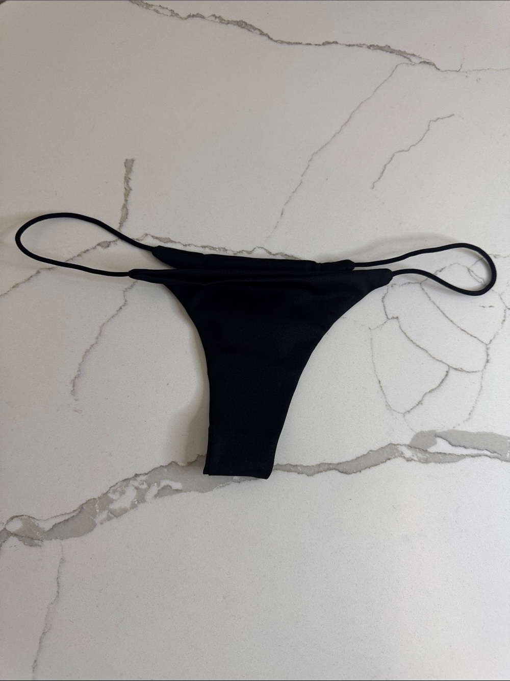 Black Minimal Bikini Bottom - Classic Thong Cut new in package XL